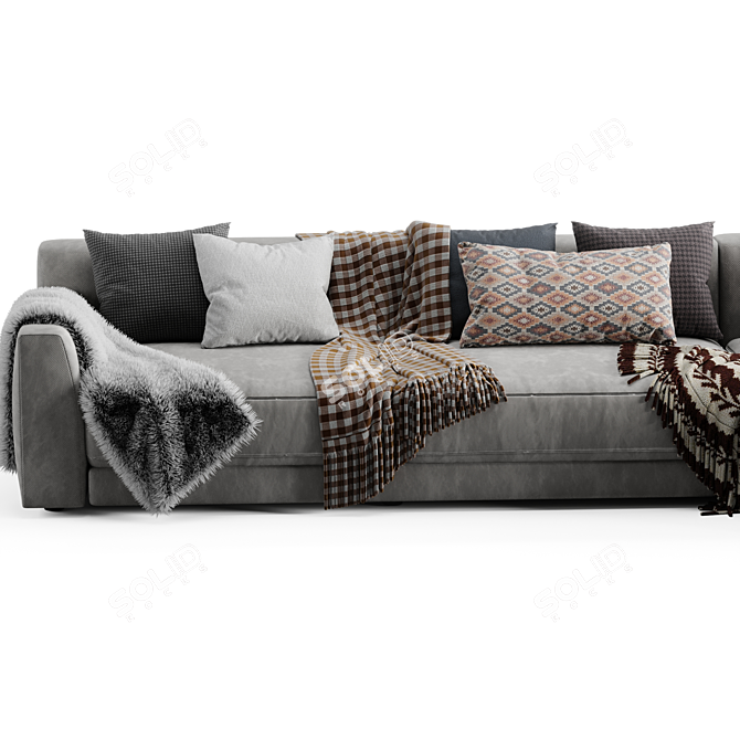 Elegant Poliform Chaise Longue Sofa 3D model image 10