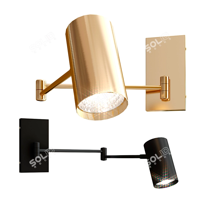 VALLBO: Stylish Foldable Metal Wall Lamp 3D model image 1