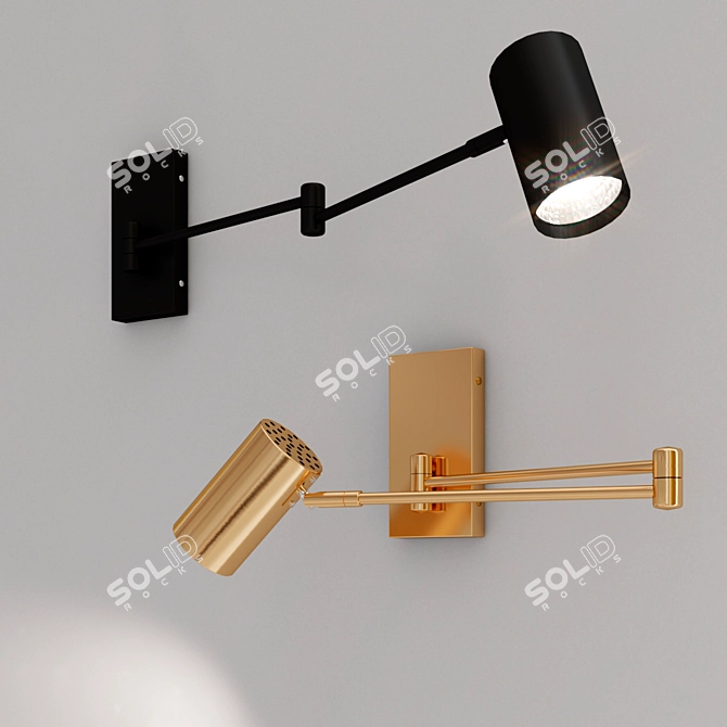 VALLBO: Stylish Foldable Metal Wall Lamp 3D model image 2