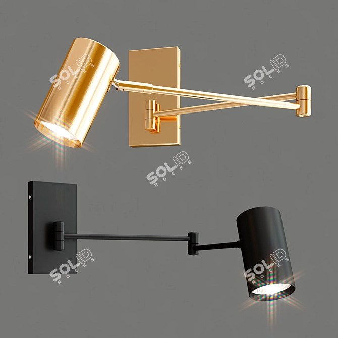 VALLBO: Stylish Foldable Metal Wall Lamp 3D model image 3