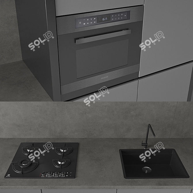 Sleek ALEA Kitchen Collection 3D model image 3