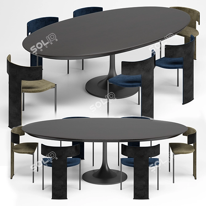 Sophisticated Baxter Dining Set 3D model image 1