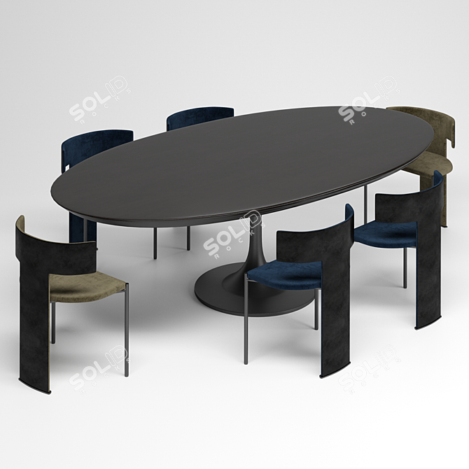 Sophisticated Baxter Dining Set 3D model image 3