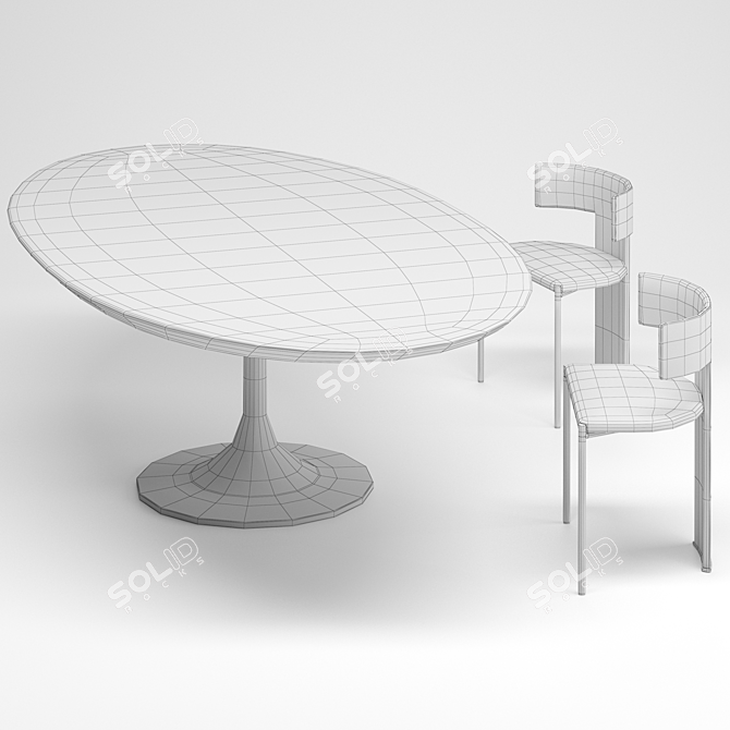 Sophisticated Baxter Dining Set 3D model image 7