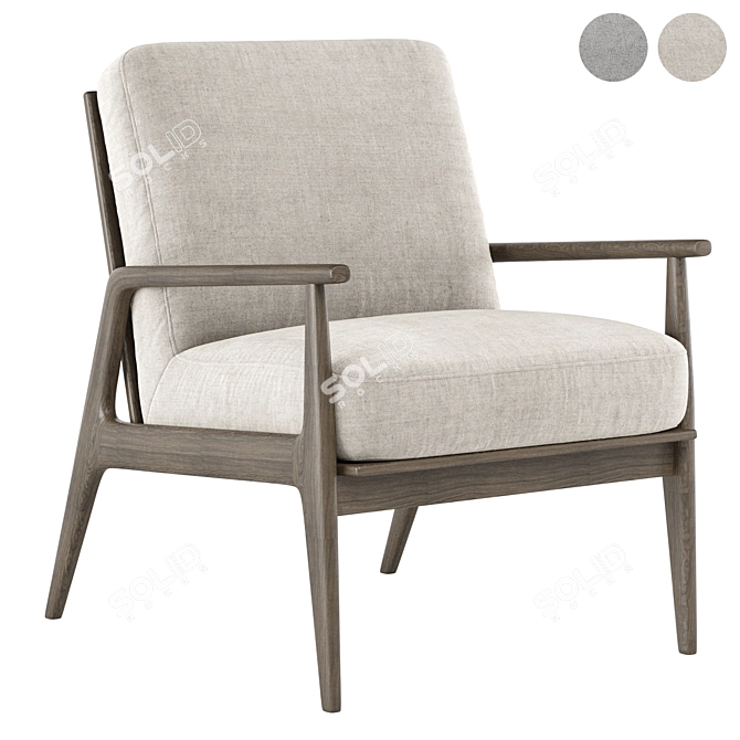 Title: Modern Mid Century Chair Set 3D model image 1