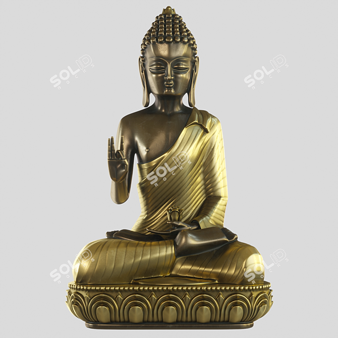 Enlightened Buddha: Lotus Meditation 3D model image 1
