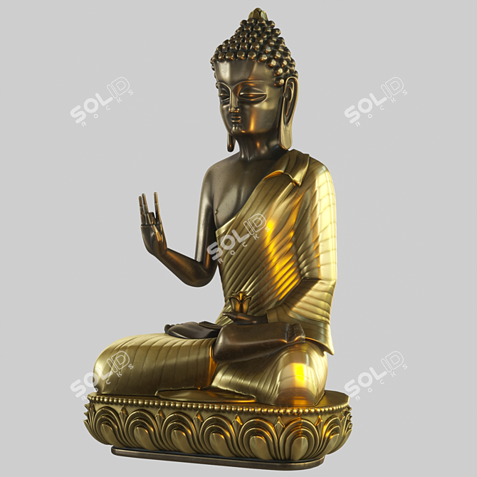 Enlightened Buddha: Lotus Meditation 3D model image 2