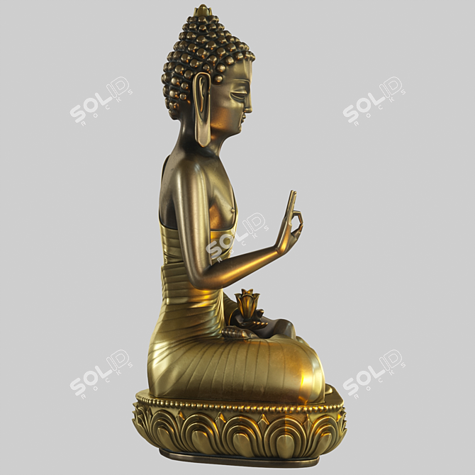 Enlightened Buddha: Lotus Meditation 3D model image 3