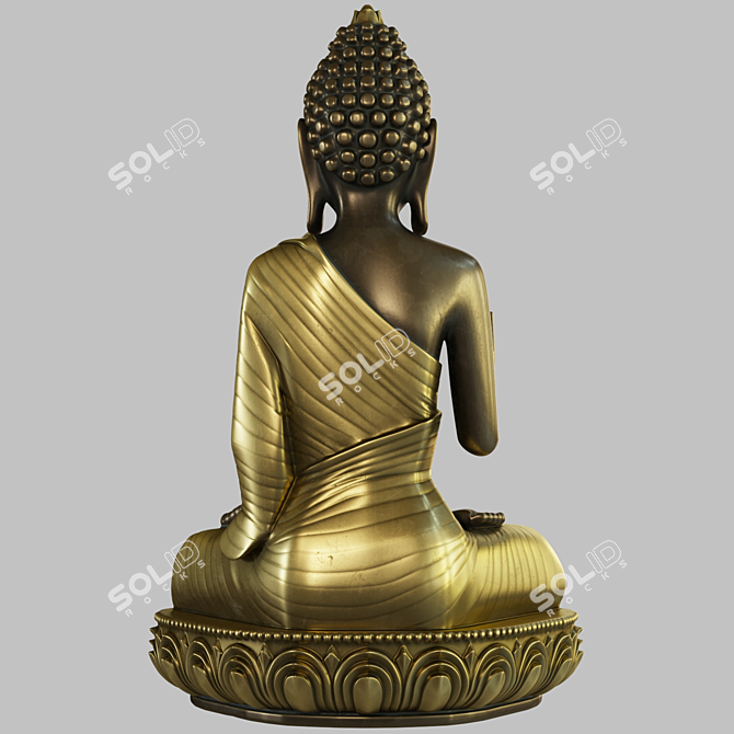 Enlightened Buddha: Lotus Meditation 3D model image 4