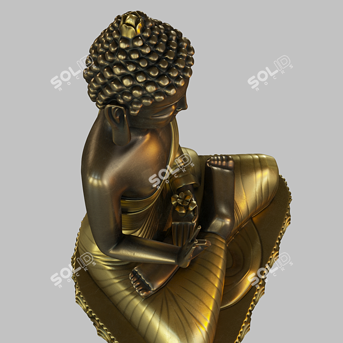 Enlightened Buddha: Lotus Meditation 3D model image 5