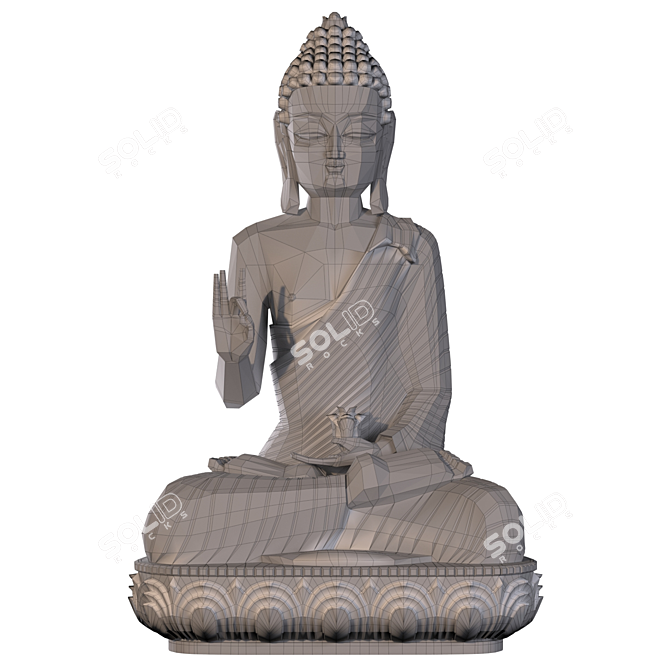 Enlightened Buddha: Lotus Meditation 3D model image 6