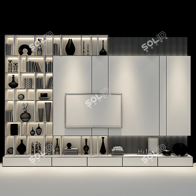 Minimalist TV Shelf: Transform Your Living Room 3D model image 2