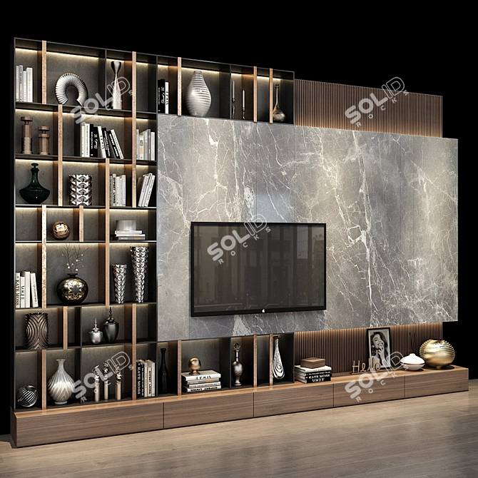 Minimalist TV Shelf: Transform Your Living Room 3D model image 3