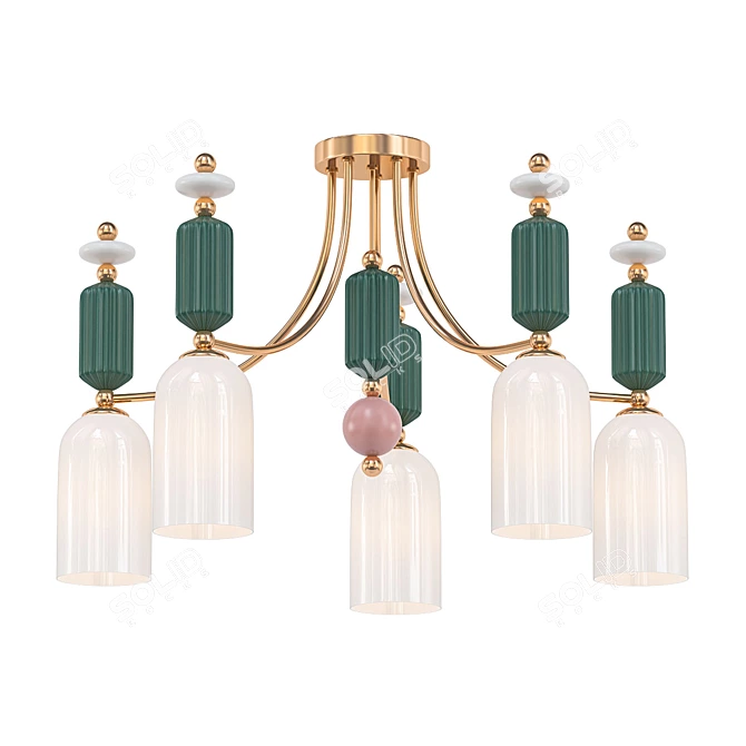 Illuminating Elegance: Iris Chandelier 3D model image 1