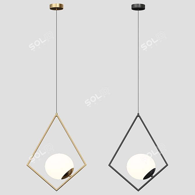 MarbleGlow Pendant Light 3D model image 2