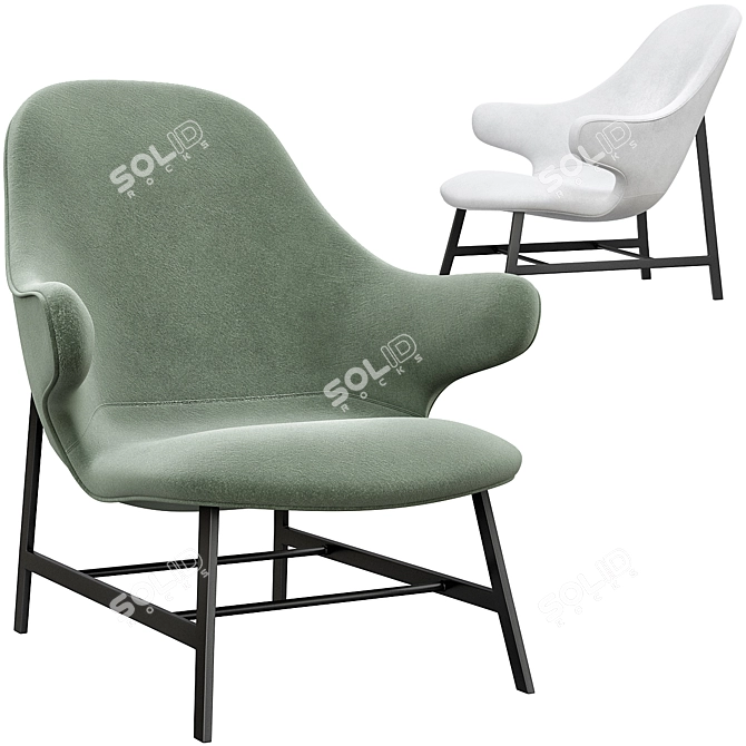 Elegant Catch Lounge JH13 Armchair 3D model image 3