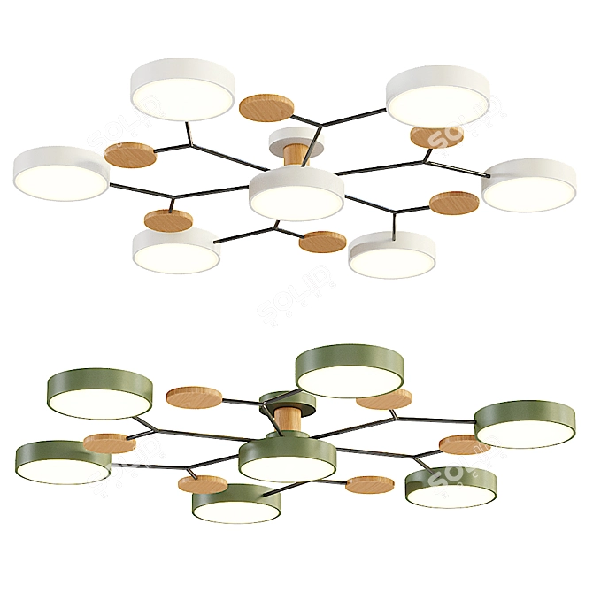 Elegant Aliexpress Chandelier - 1110mm Diameter, 160mm Height 3D model image 1