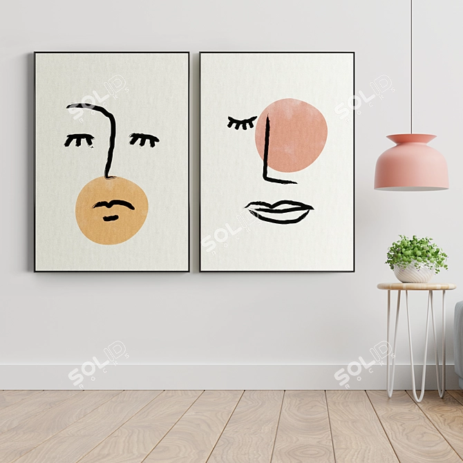 Minimal Abstract 2-Piece Frame Set 3D model image 4