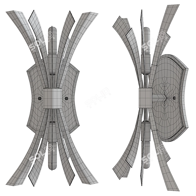 Elegant Vida Wall Sconce 3D model image 2