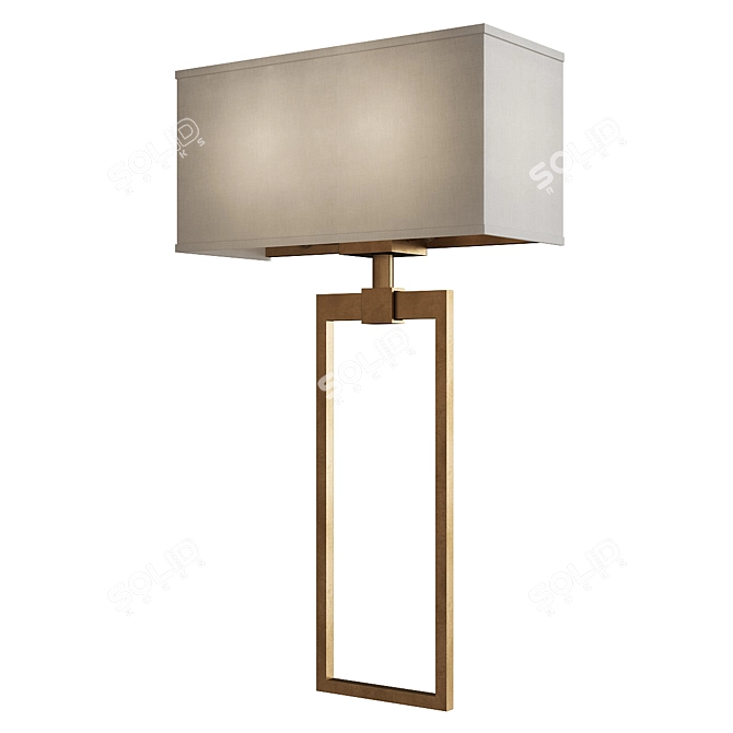 Elegant Rectangular 2-Light Sconce 3D model image 1