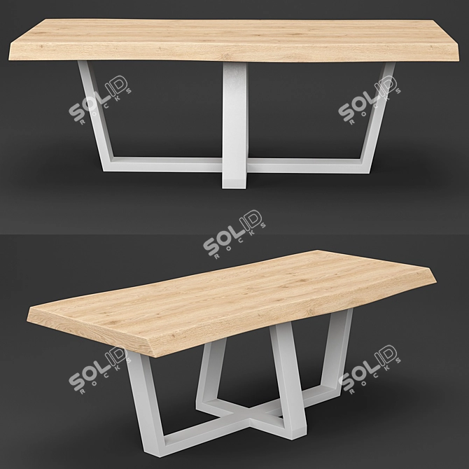 Scandinavian Dining Table Set 3D model image 3