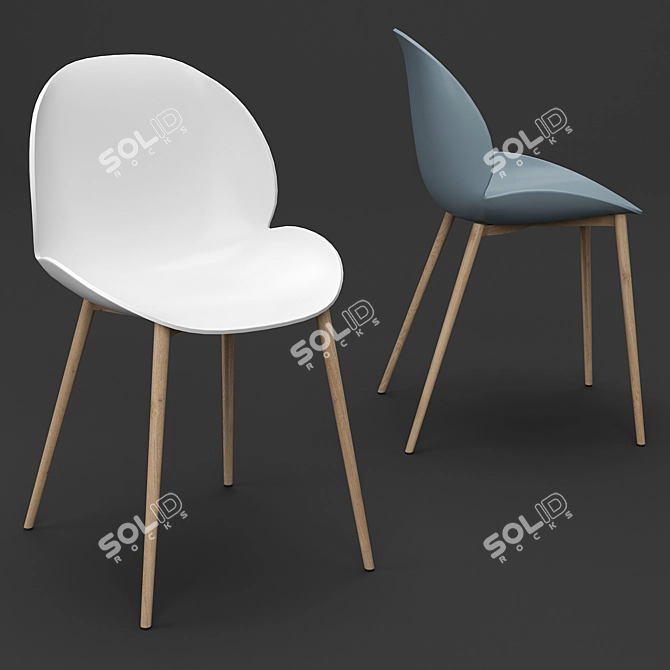 Scandinavian Dining Table Set 3D model image 4