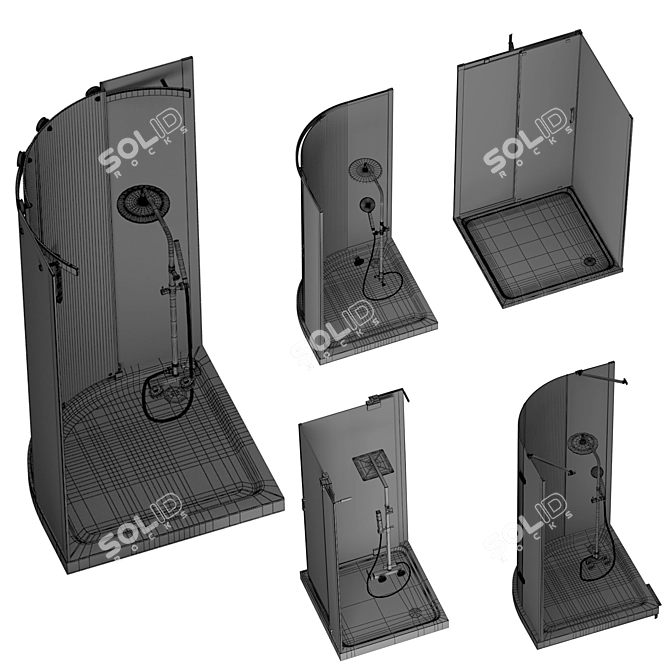 Cezares Shower Corner Set: Stylish and Versatile 3D model image 7