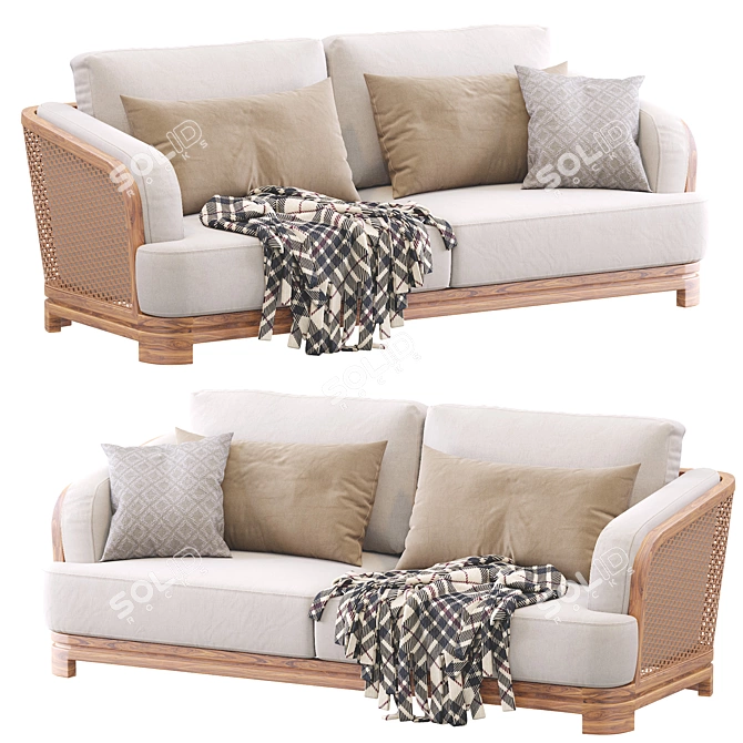 Sleek Borial Sofa 3D model image 3