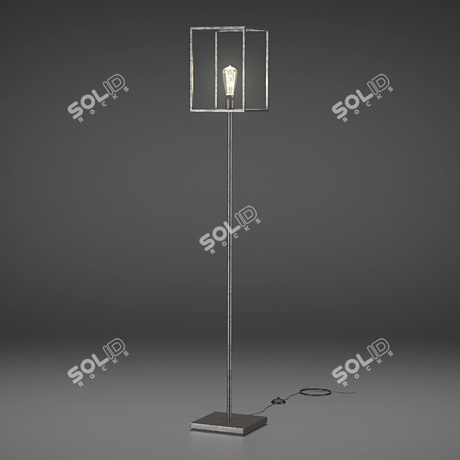Furnwise Industrial 1L Floor Light 3D model image 2