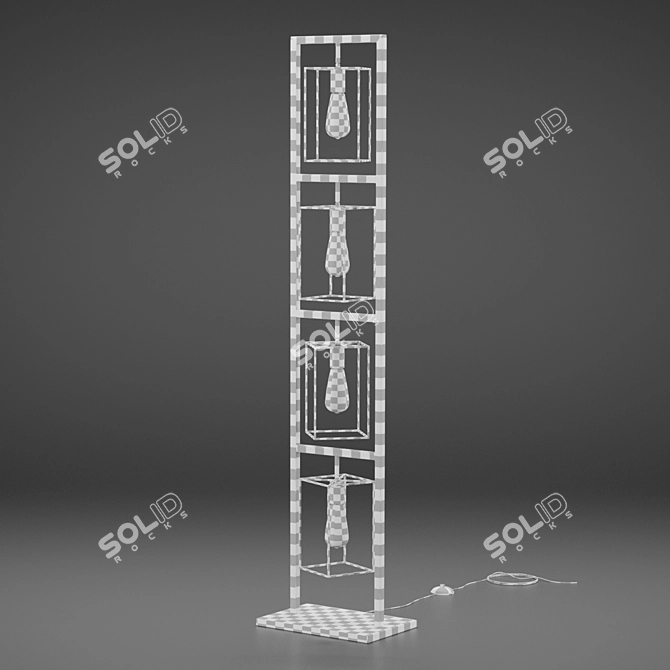 Industrial Vintage Floor Lamp 3D model image 5