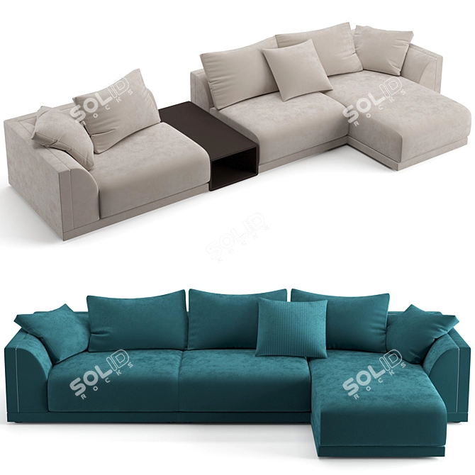 Luxurious Fendi Casa Blaze Sectional 3D model image 1