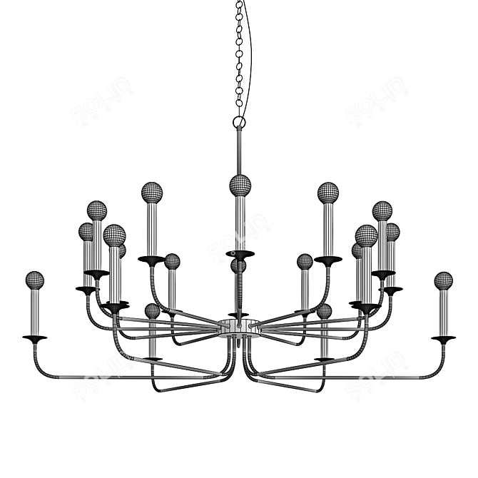 Sleek Elegance: Breck 2-Tier Chandelier 3D model image 3