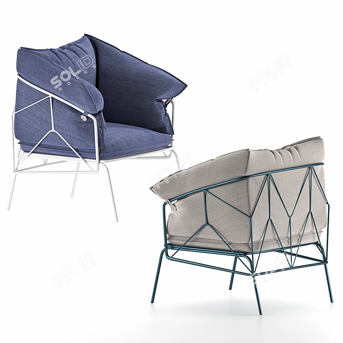 Ataman Mesh Garden Armchair 3D model image 2