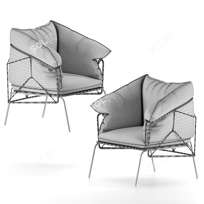 Ataman Mesh Garden Armchair 3D model image 5