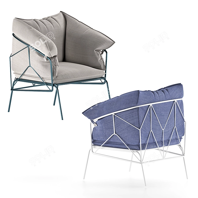 Ataman Mesh Garden Armchair 3D model image 6