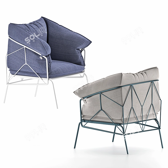 Ataman Mesh Garden Armchair 3D model image 7