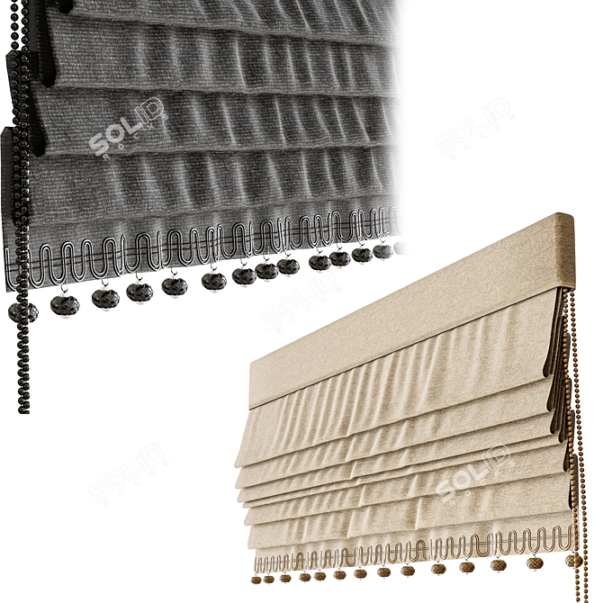 Elegant Roman Blinds - Vol.1 3D model image 2