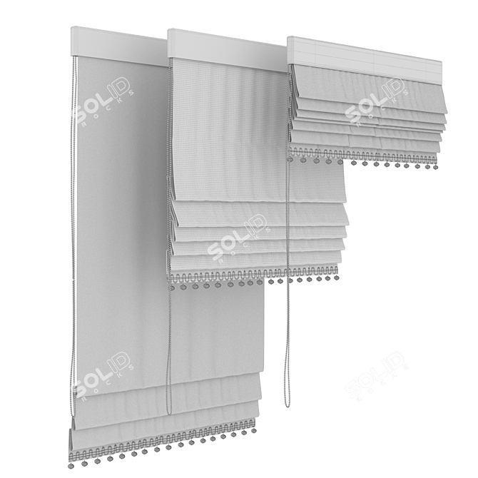 Elegant Roman Blinds - Vol.1 3D model image 3