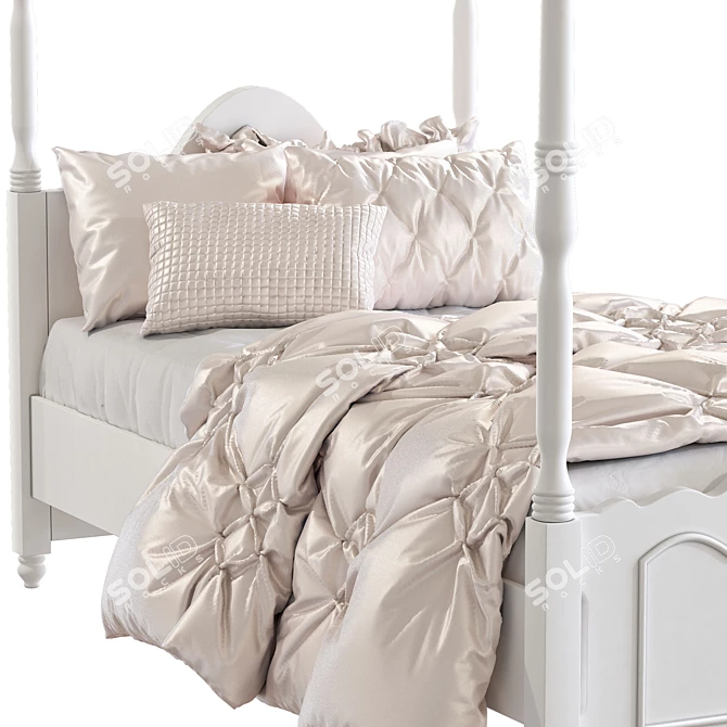9-Column Children's Bed: Multiple Colors, 95x200cm 3D model image 4