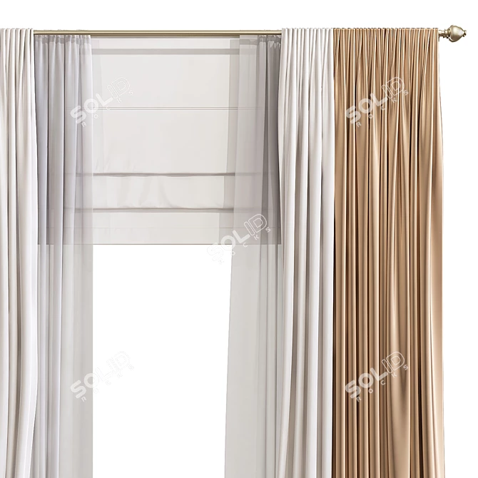 Elegant Curtain 908 3D model image 3