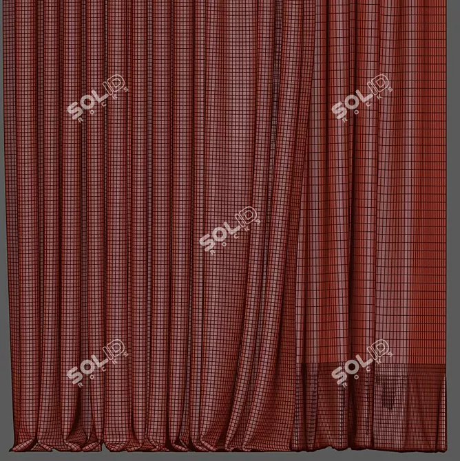 Elegant Fabric Drapes 3D model image 4