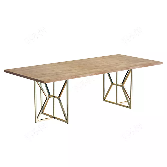 Modern Hayes Rectangular Dining Table 3D model image 1