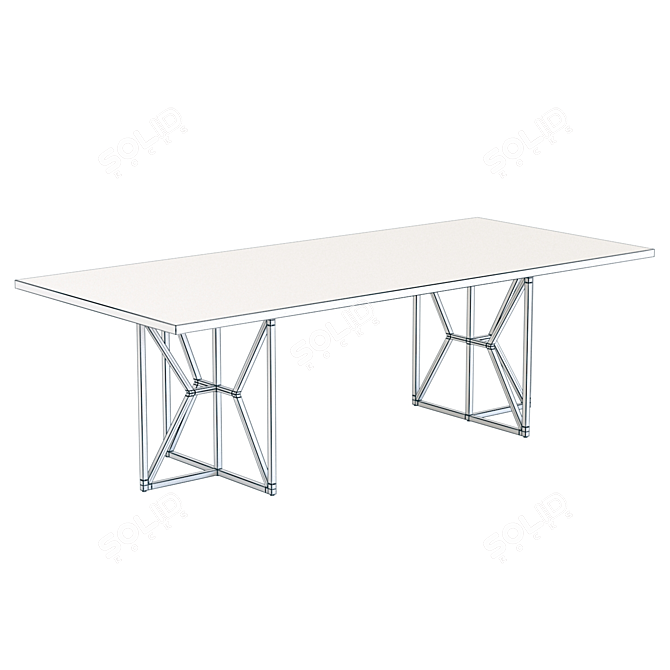 Modern Hayes Rectangular Dining Table 3D model image 2