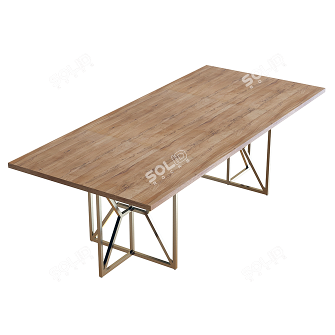 Modern Hayes Rectangular Dining Table 3D model image 3