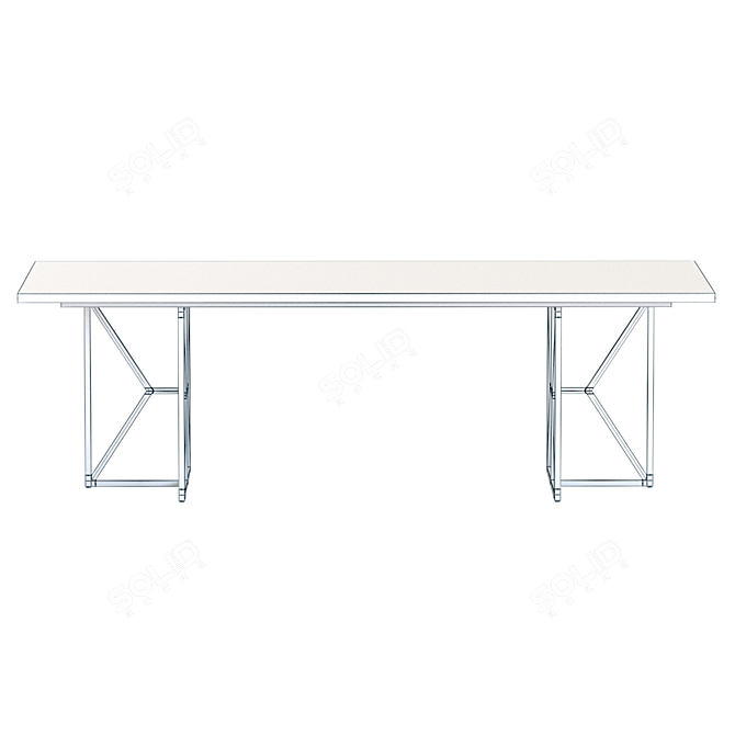 Modern Hayes Rectangular Dining Table 3D model image 6