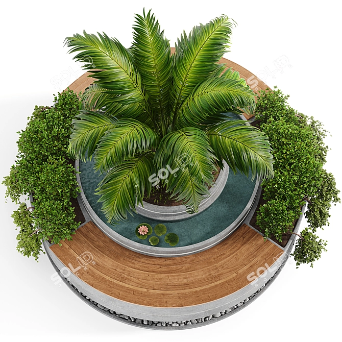 Urban Oasis Bench: Innovative Plant-Set Design 3D model image 2