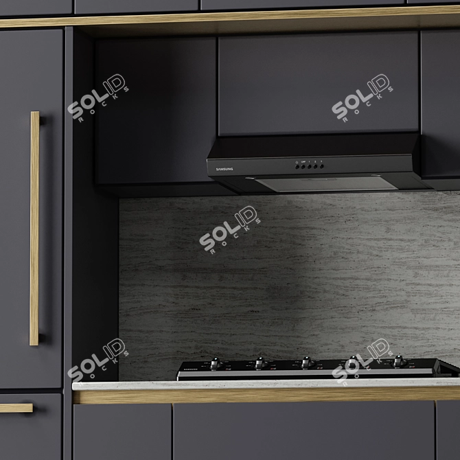 Versatile Kitchen Set: Samsung Appliances & Modern Cabinets 3D model image 3