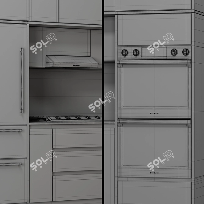 Versatile Kitchen Set: Samsung Appliances & Modern Cabinets 3D model image 6