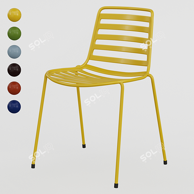 Enea Street Chair: Ergonomic & Stylish Outdoor Seating 3D model image 1