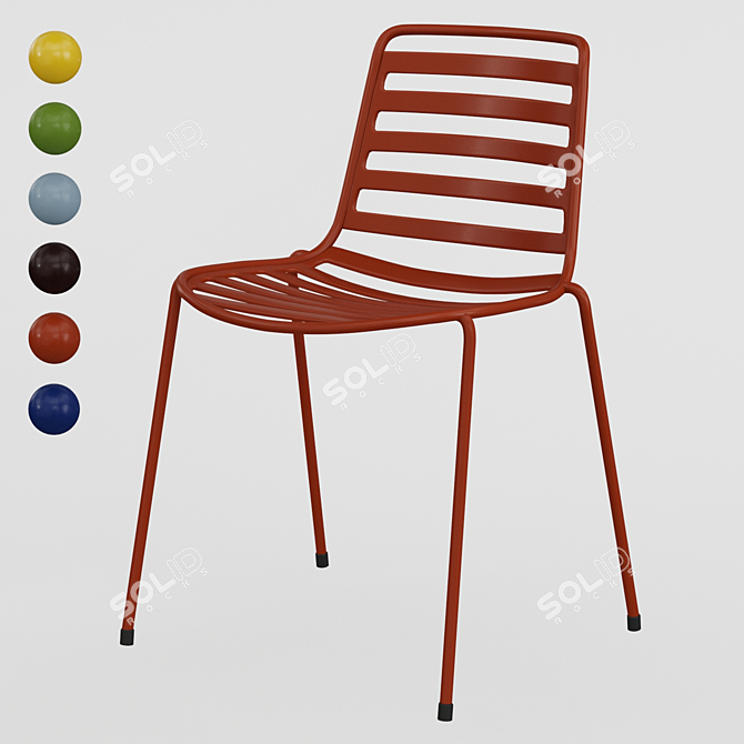 Enea Street Chair: Ergonomic & Stylish Outdoor Seating 3D model image 2